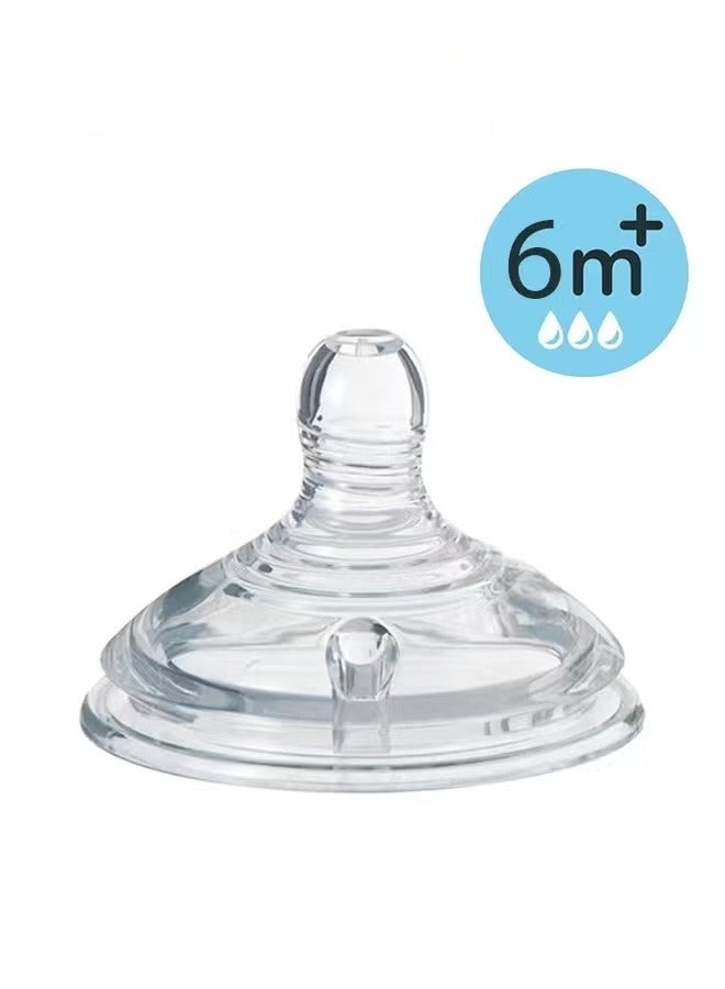 Kirecoo Pack of 3 Natural Feeding Bottle Nipple 6 Months+, for Tommee Tippee Bottle - Image 2